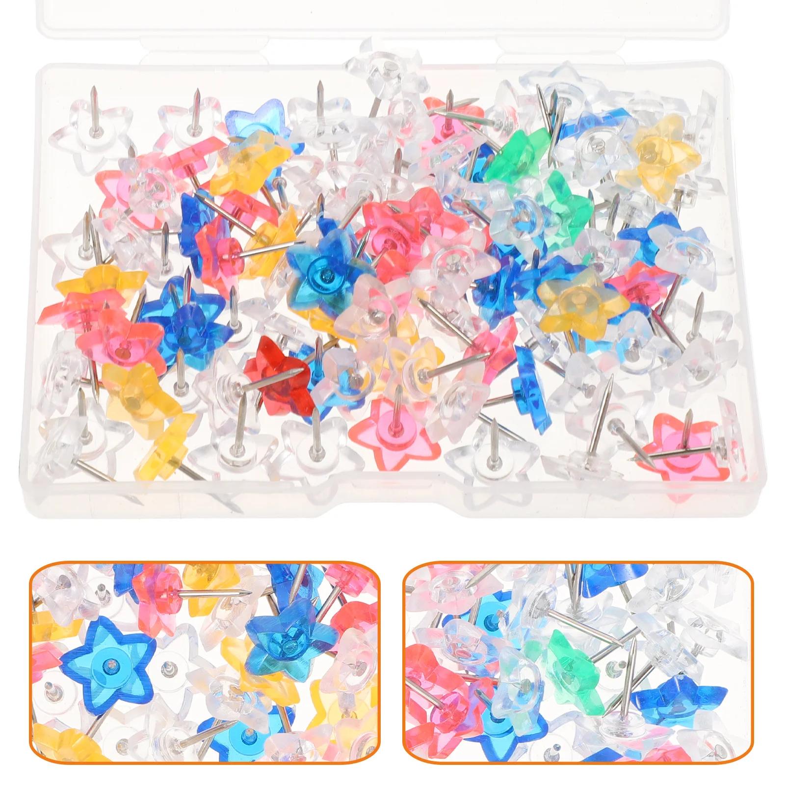 별 모양 썸팩 다채로운 장식, 편리한 푸시 핀 지도, 100 개